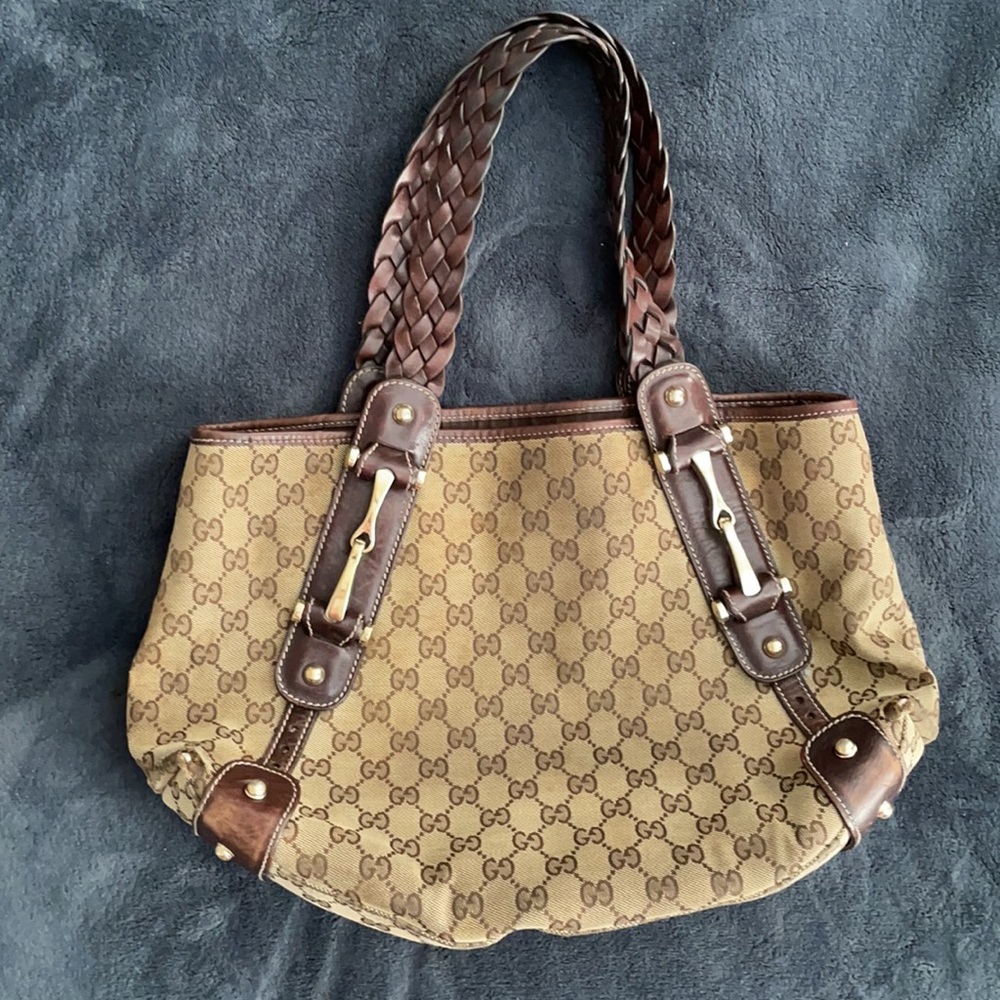 Gucci Pelham Hobo Canvas Bag Braided Strap - Picture 4 of 8